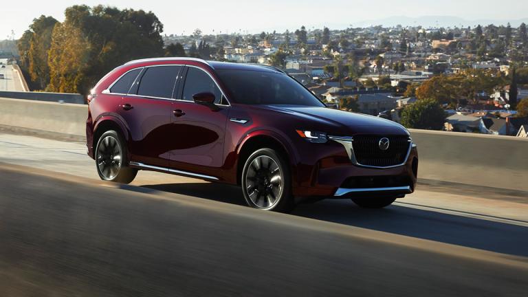 2025 Mazda CX-90 in maroon.